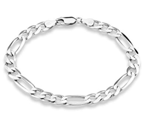 Sterling Silver Men's Figaro Link Chain Bracelet